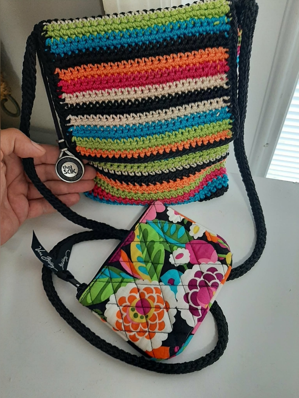 THE SAK/VERA BRADLEY "Lucia" Crochet Crossbody Flap Bag & VaVaBloom ID/Coin Set - Picture 12 of 12